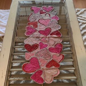 Heart-Shaped Beaded Table Runner